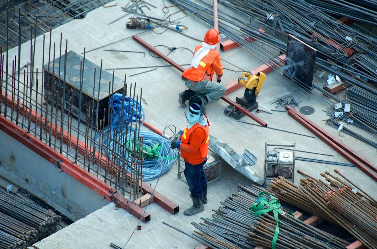 Construction site with professional oversight